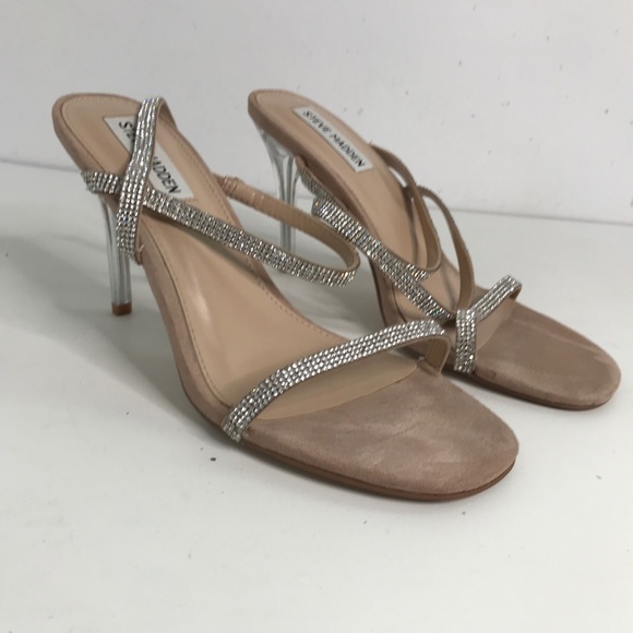 Steve Madden Snappy Strappy Crystal Heels Womens 8 - Picture 2 of 7